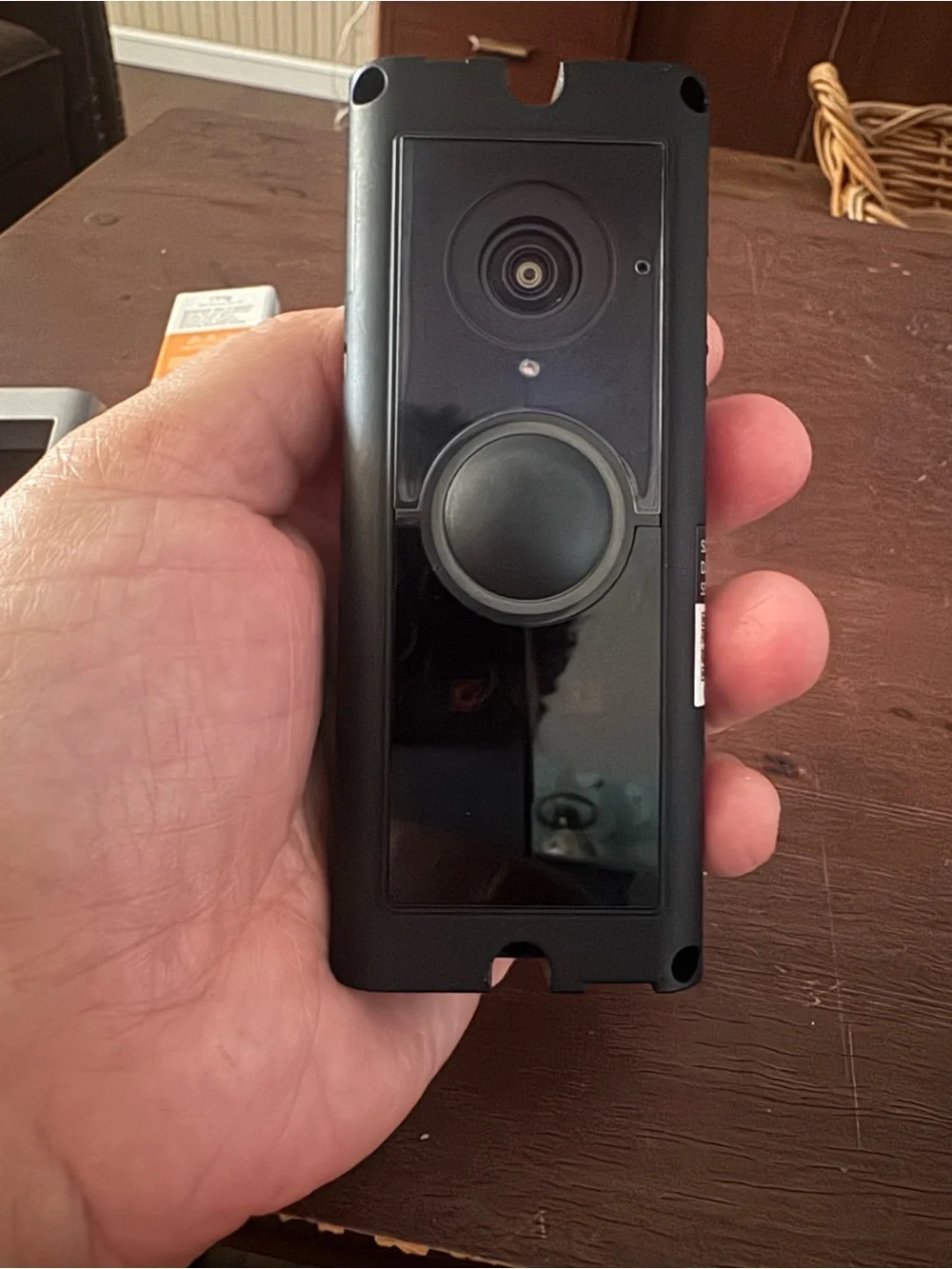 Ring Doorbell Rear Module in Black with Orange Label